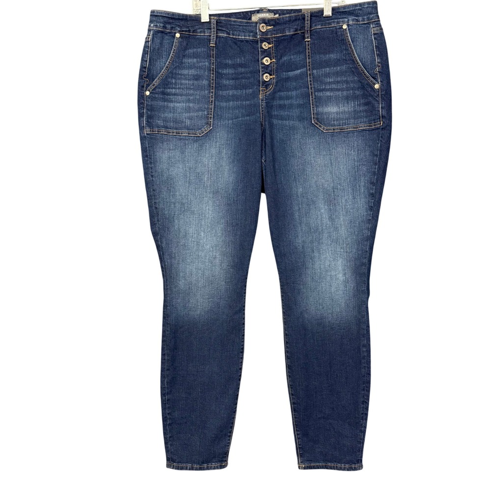 Torrid Jeans Women 22XT Blue Skinny High Rise Vintage Cotton Stretch Denim NWT